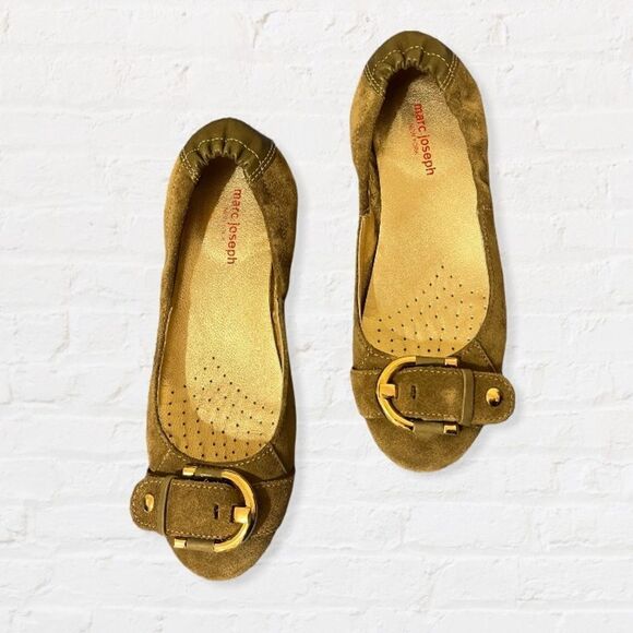 Marc Joseph Rockaway Ballet Flat Brown Leather Shoes size 7M - Picture 2 of 9